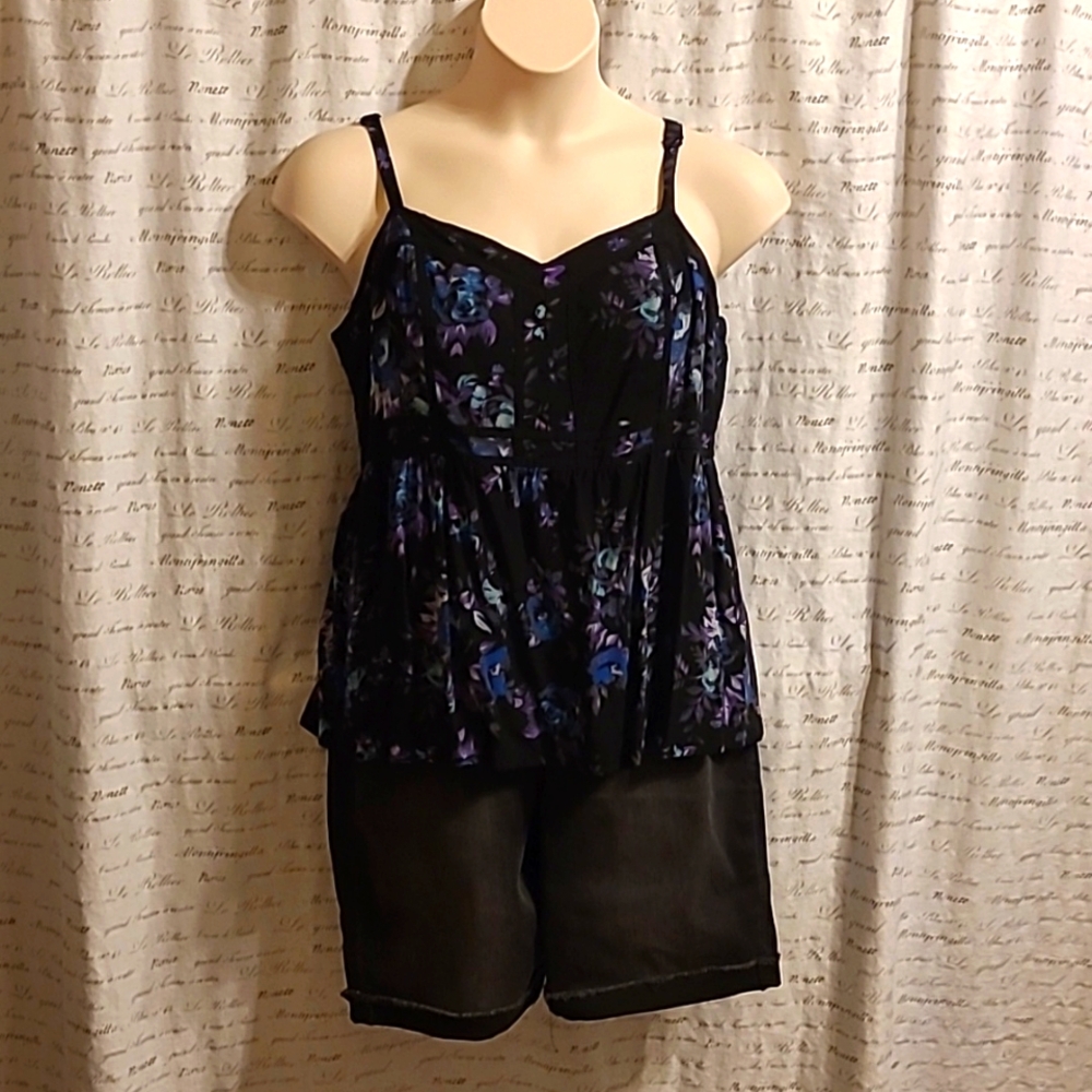 Torrid fit-and-flare camisole with smocked back